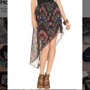 Jessica Simpson Black Colorful Sheer Caleb Skirt